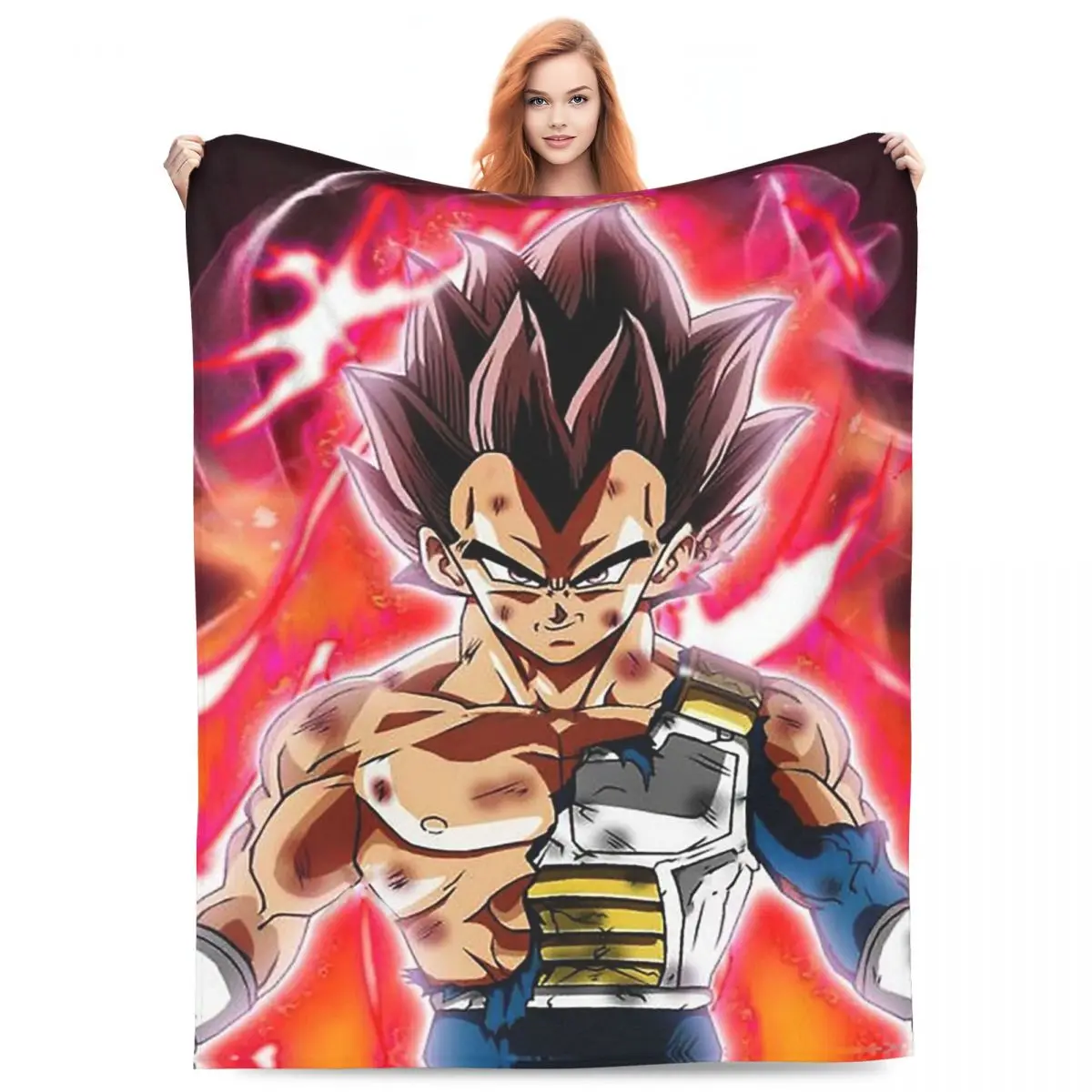 

Dragon Ball Z Vegeta Fleece Throw Blanket DBZ Blanket for Bedding Office Soft Bedding Throws
