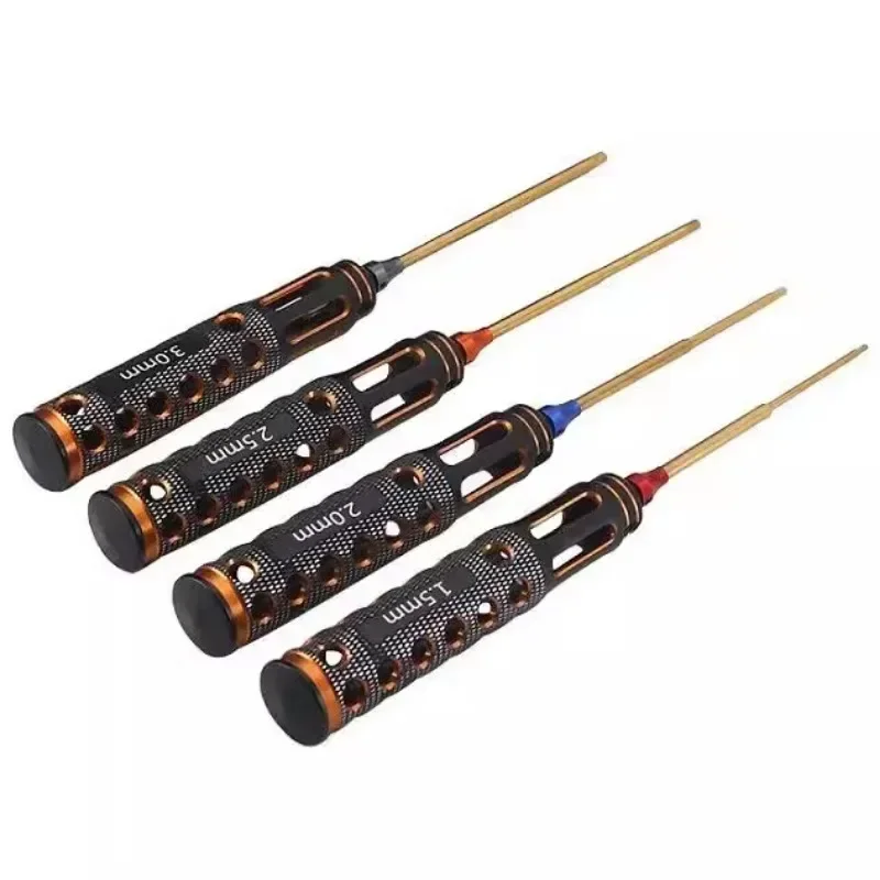 4pcs Rc Model Car Repair Tools Hard Alloy Steel Metal Hex Screwdrivers Tools 1.5/2.0/2.5/3.0mm For Rc Model Cars Airplane Boat