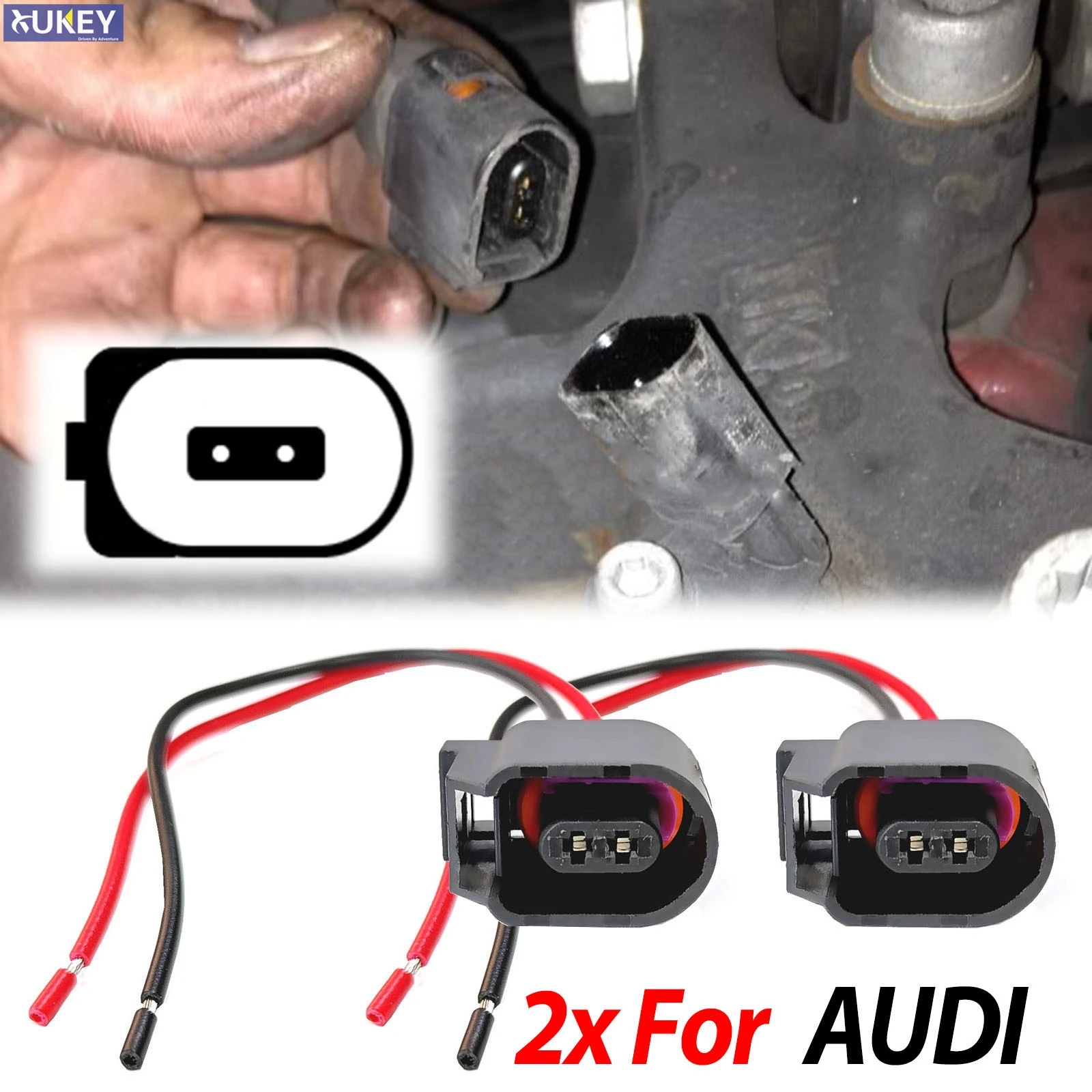 2pc For Audi A1 8X A3 8P 8V A4 8K A5 8T 8F A6 4G C7 A7 A8 Q3 8U Q5 8R Q7 TT ABS Sensor Wheel Speed Connector Plug Wiring Harness