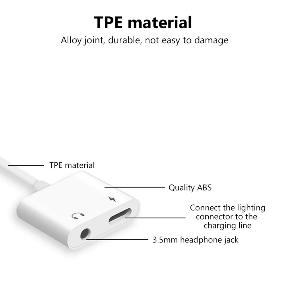 Adaptador de auriculares para IPhone 14, 13, 12, 11, X, 8, 7 Plus, divisor de Audio auxiliar para iluminación, Adaptador de 3,5mm, Cable Jack para auriculares