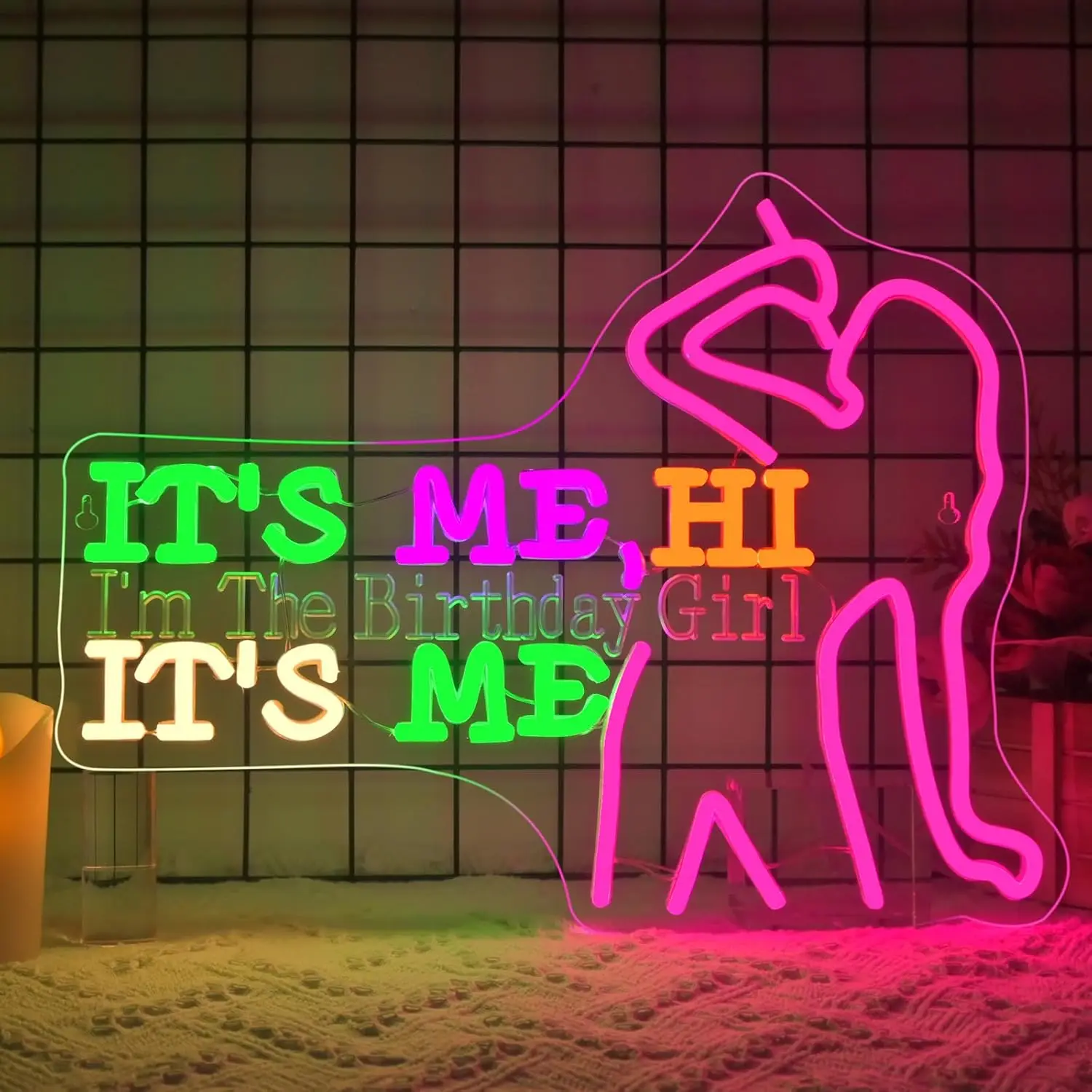

Неоновая вывеска «Я — Девушка на День Рождения» с USB-подключением и регулируемой яркостью, светодиодная лампа для игровой комнаты, бара, клуба, вечеринки, спальни, декоративное неоновое освещение