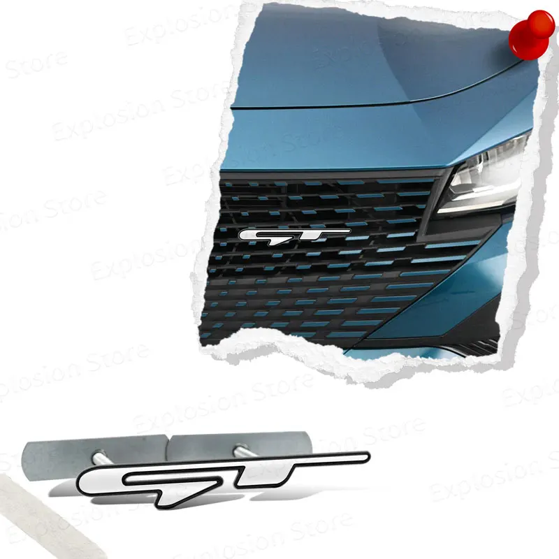 ملصق معدني لخط GT لديكور السيارة ، شعار الشواية ، شارة الصندوق الخلفي ، شارات لبيجو RCZ ، كيا سبورتاج ريو K3 K5 #4