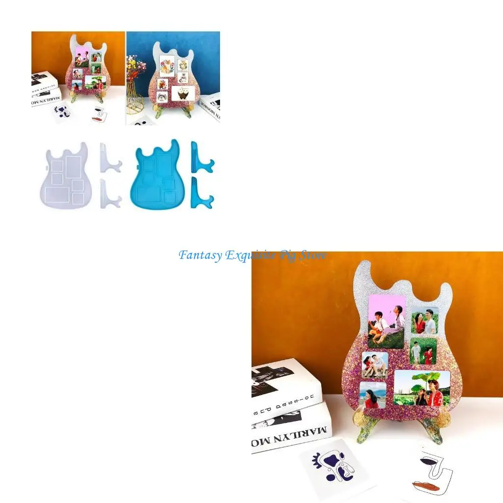 

Силиконовая подставка для хранения фотографий, форма для гитары, фоторамка из эпоксидной смолы, форма для декора