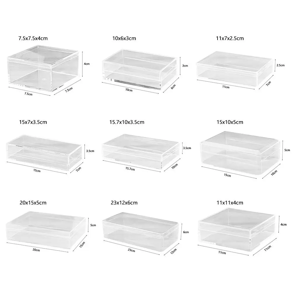 Thickened Acrylic Storage Box Rectangular Transparent Box Multisize Food Candy Storage Container Protection Showcase Packing Box