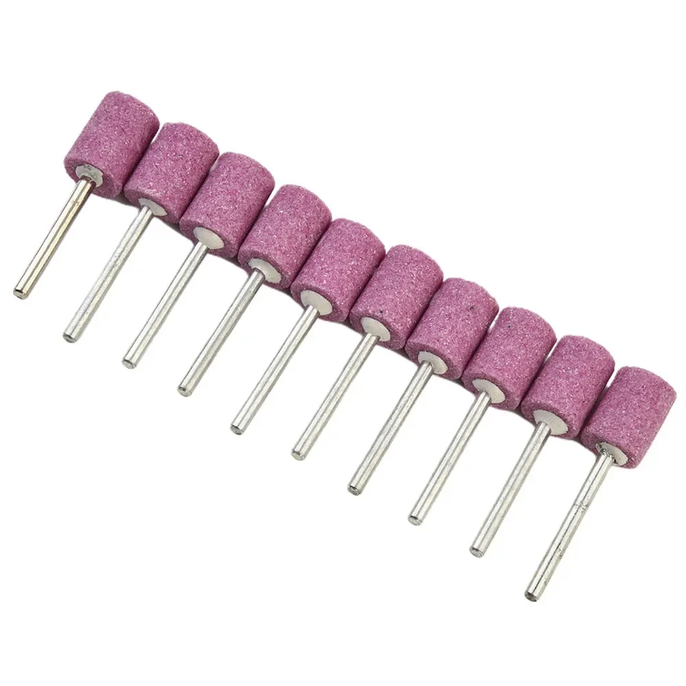 Cylinder Abrasive Mounted Stones Rotary Tool Wood 10pcs Chrome Corundum Grinding Head High hardness Metal Useful