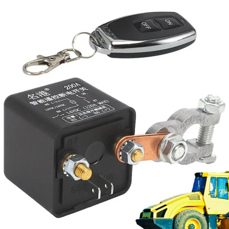 Universal Battery Switch Relay Remote Control Battery Isolator 24V / 12V 200A Wireless Remote Control Switch Car Total