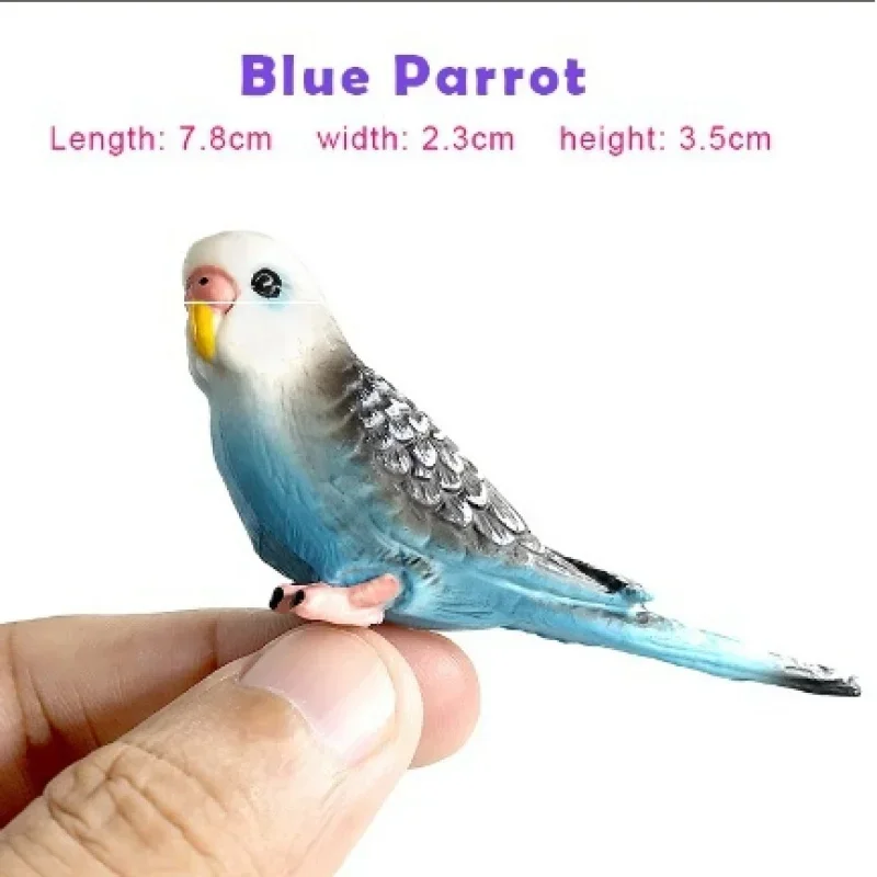 JJYY Mini cute parrot animal model PVC plastic craft decoration zoo bird statue toy home garden decoration