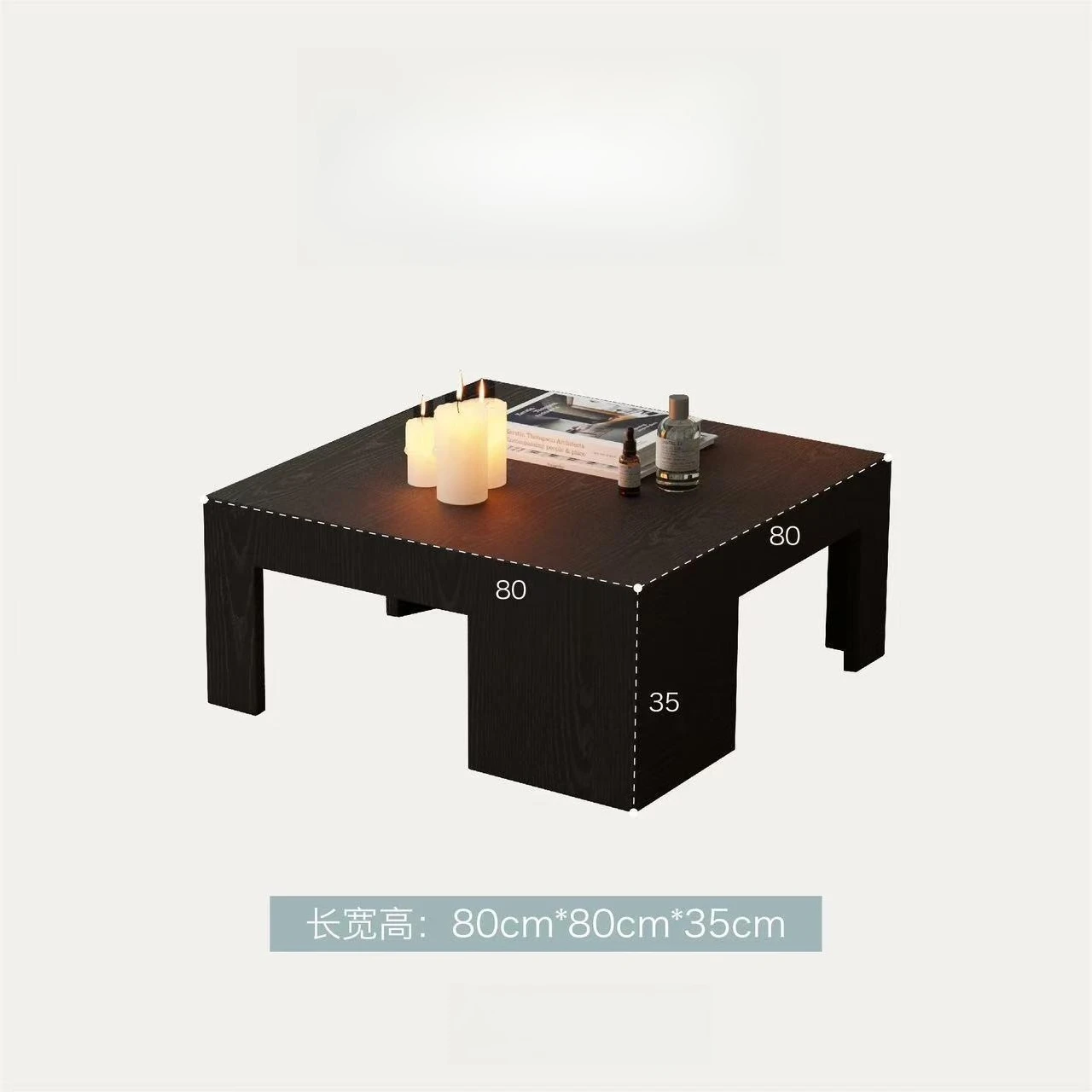 Coffee table solid wood square coffee table rental room goose yellow retro wabi sabi wind living room small square table