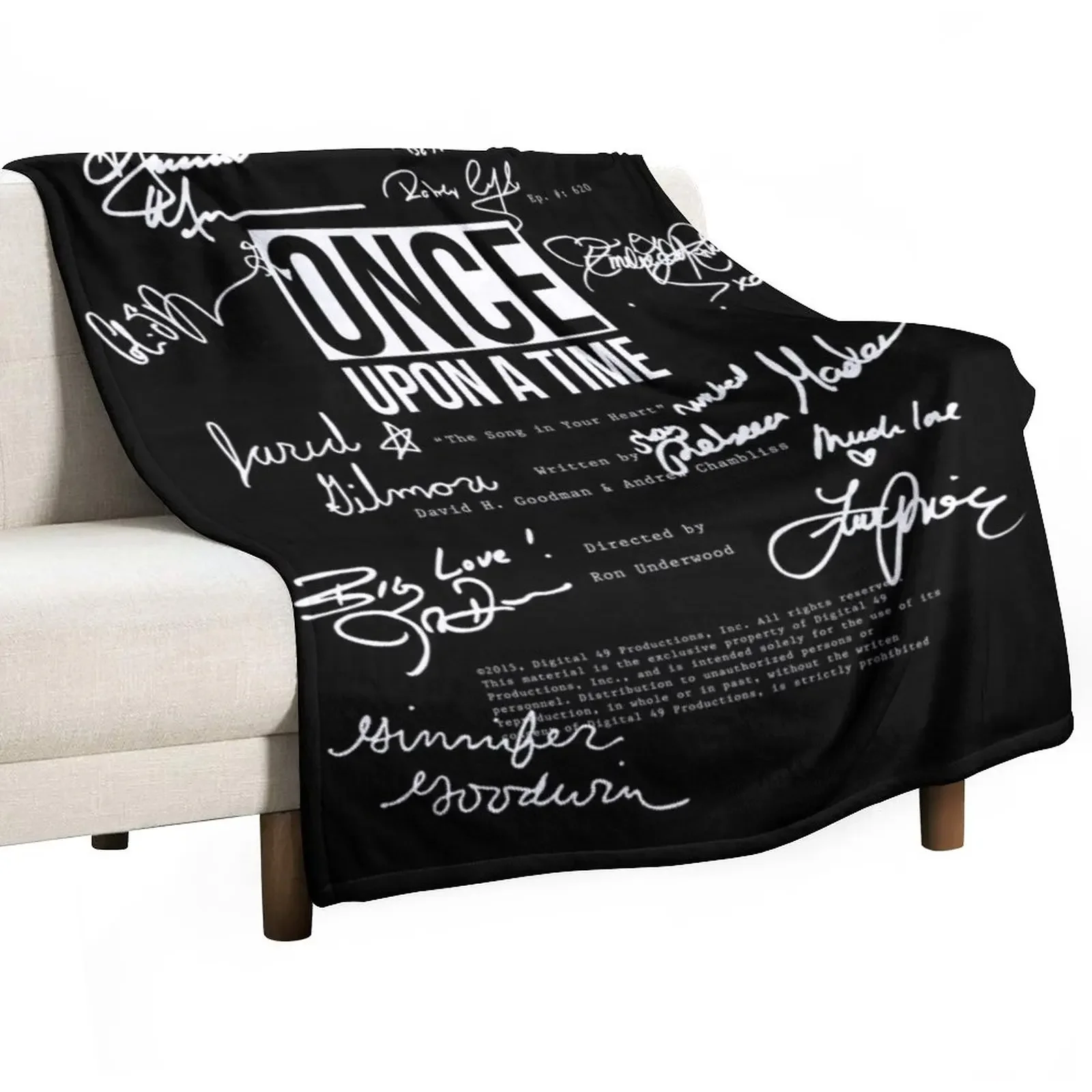 

OUAT script 620 (black) Throw Blanket Custom for sofa Large Blankets