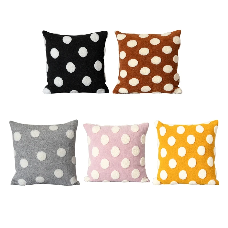 

Throw Pillow Cover Square Dots Cotton Cushion Covers Pillowcase for Bed Sofa Couch Bedroom Home Office Decor 18 Drop shipping