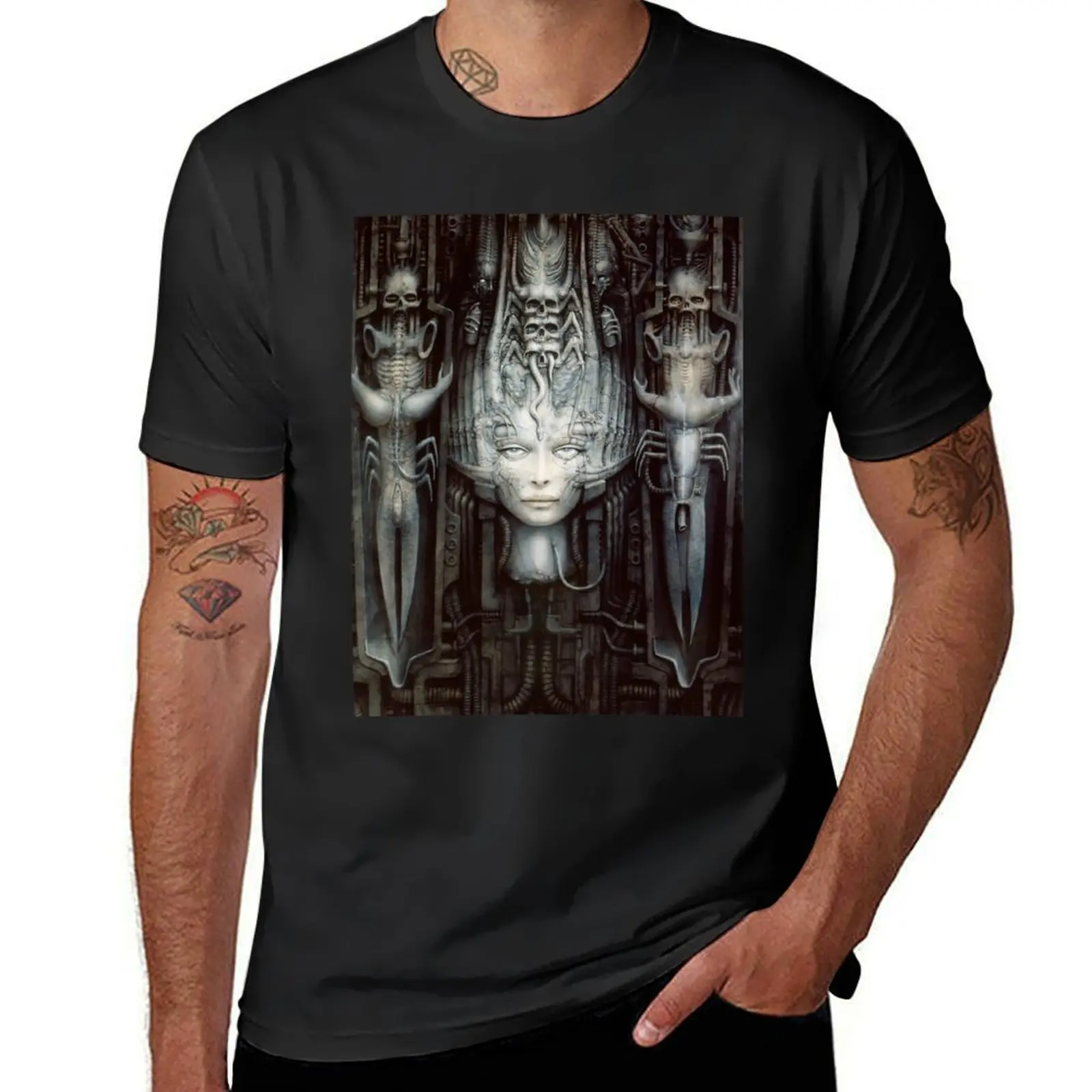 H.R Giger - Li 1 - Art T-Shirt funnys plus size tops workout shirts for men