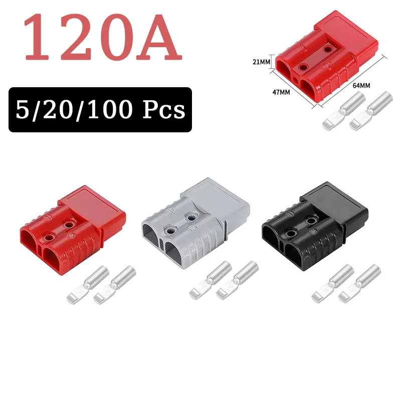 120A 600V 2Pin Forklift Battery Connector SB120 2/4/6AWG For Anderson Type High Current Quick Wire Connector Power Charging Plug