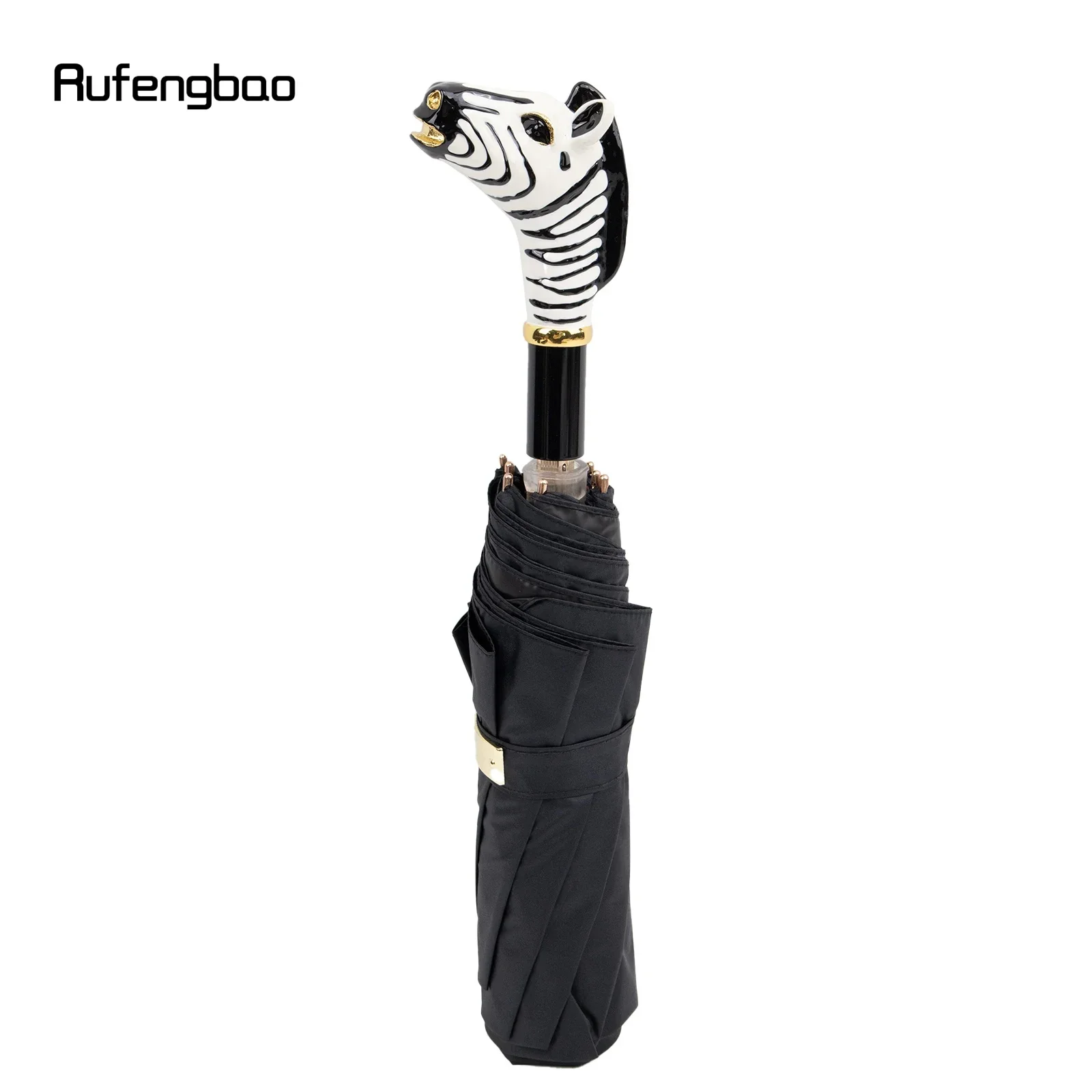 مظلة رجالية بمقبض حمار وحشي، مظلة أوتوماتيكية، قابلة للطي للحماية من الأشعة فوق البنفسجية، مظلة مقاومة للرياح للأيام الممطرة والممطرة