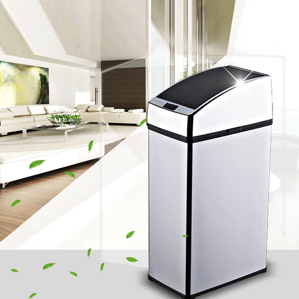 4 Liter Sensor Stainless Steel Dustbin Automatic Garbage Kitchen Trash Can  Smart Waste Bin  Ash-bin Round Shape