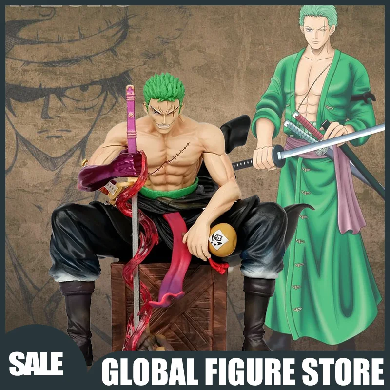 

14,5 см ONE PIECE Ророноа Зоро подарочное украшение с двумя сменными головками периферийные устройства для фильмов коллекция аниме подарки на день рождения игрушки