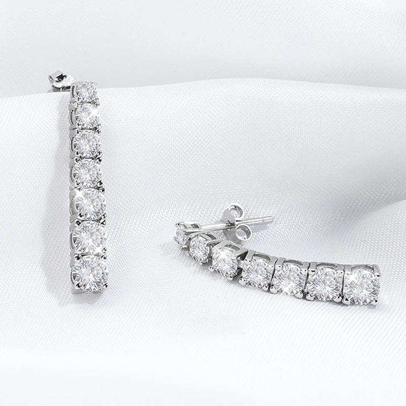 Smyoue D Color Full Moissnaite Drop Earrings for Women Pass Diamond Test 100% 925 Sterling Silver Long Tassel Earrings Wholesale view 3