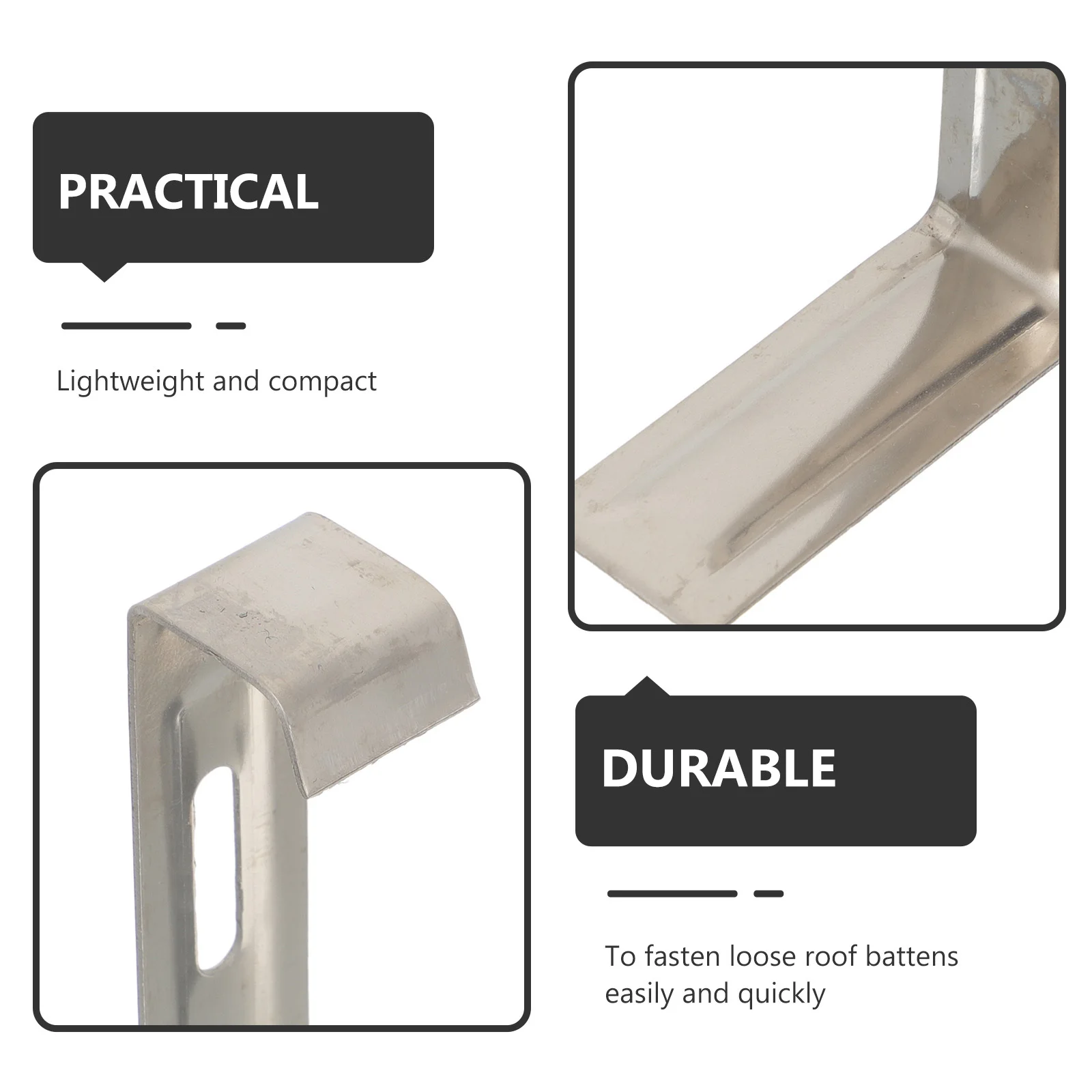 

20Pcs Non-Slip Roof Clips Heavy Duty Metal Roof Tile Fix Clip for Long-Term Use Reusable Wear- Fastening Tool