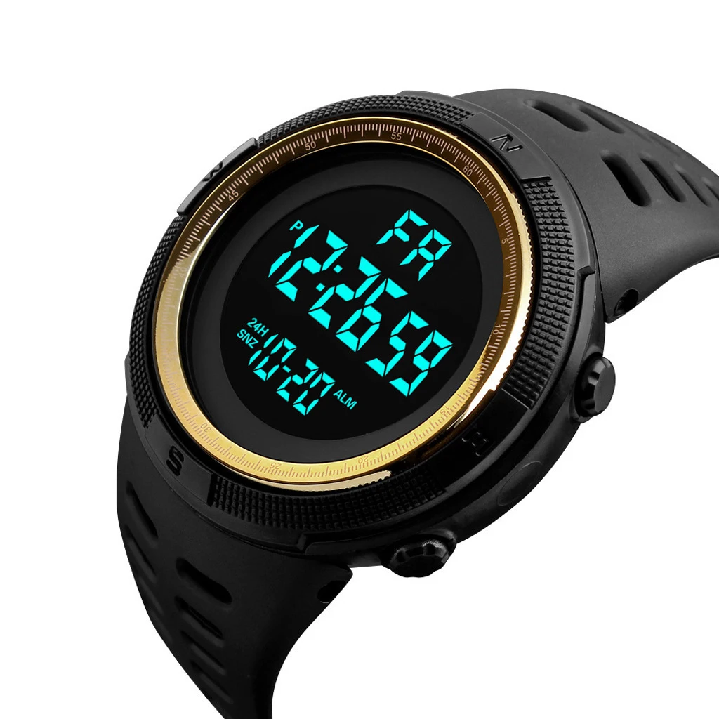 Relógio eletrônico digital masculino UTHAI, brilho esportivo, mostrador grande, ao ar livre, tendência de aventura, multifuncional, 49mm, C26