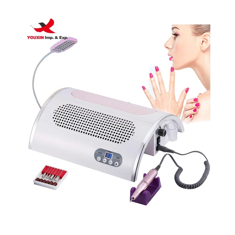 

5 in 1 25000RPM Electric Nail Drill Polisher Nail Dust Cleaner Vacuum Nail Gel File Curing Dryer Manicure Device