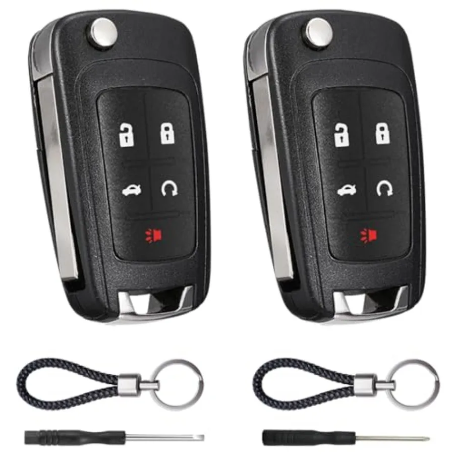 

Key Fob Case Replacement 5 Button for Chevy Cruze Camaro Impala Equinox GMC Terrain Buick Regal Lacrosse 2010 2011 2012 2013 20