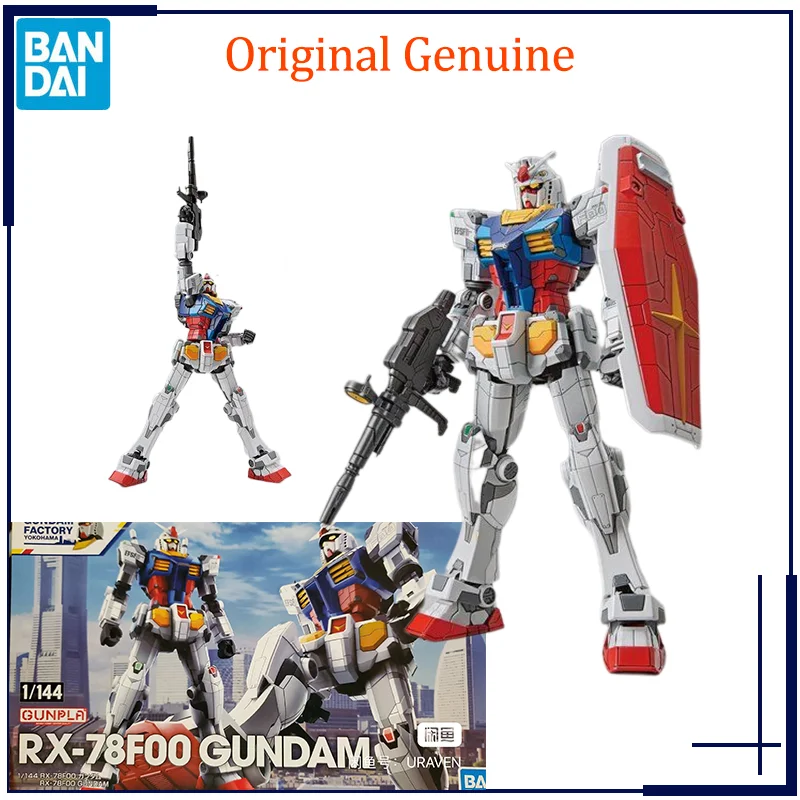 Original Genuine HG 1/144 RX-78F00 GUNDAM GFY Limit Yokohama Bandai Anime Model Toys Action Figure Gifts Collectible Ornaments