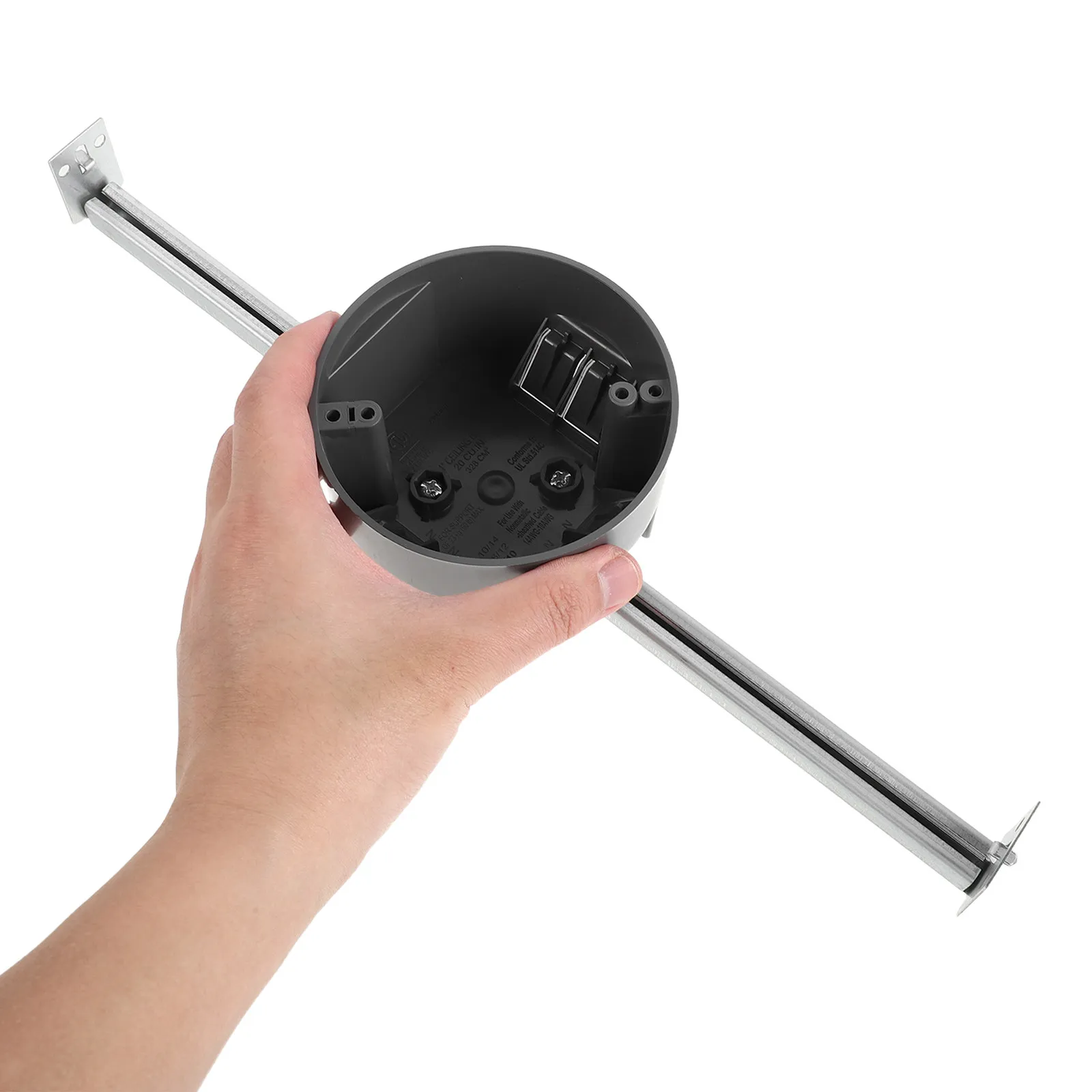 

Ceiling Outlet Box Electrical Box Adjustable Rod 14 to 24 Round Ceiling Fan Retrofit Bracket 20Cu in Heavy Duty Light Fixture