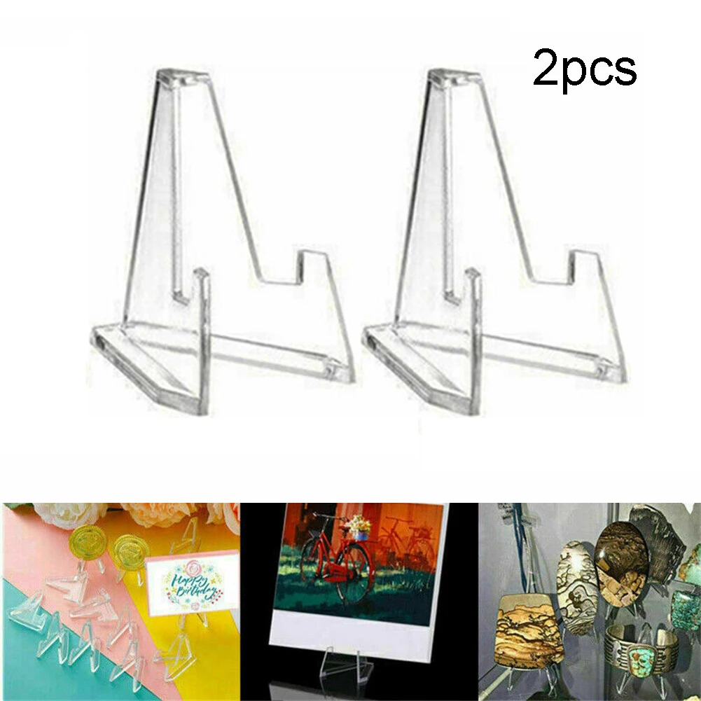 2PCS Acrylic Commemorative Coin Display Stand Transparent Triangle Display Stand Capsule Collecting Holder Home Decorations