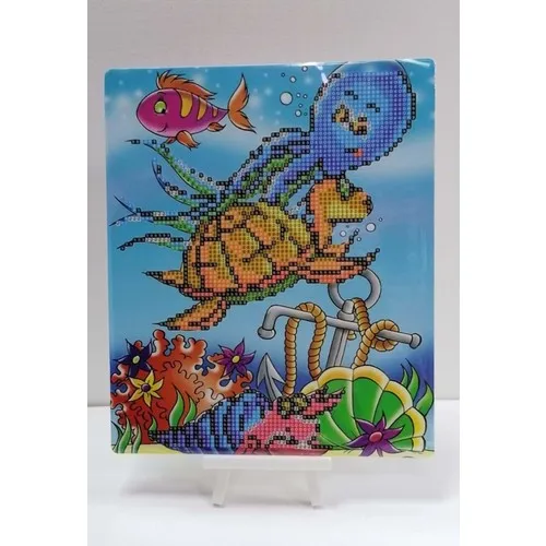 Hobigun Diamond Mosaic Table Diamond Painting Kit Puzzle 21 X25-Under the Sea Turtle