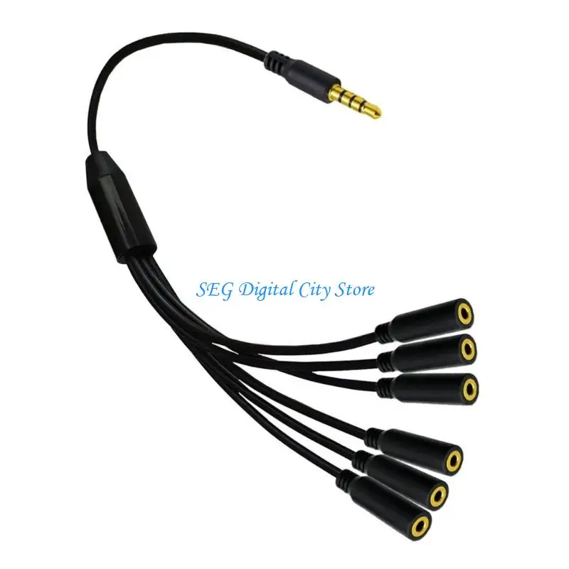 U75B Gold Plated 3.5Mm Male to Female Sound Splitter Cable 30Cm Length for Music Sharing and Meetings