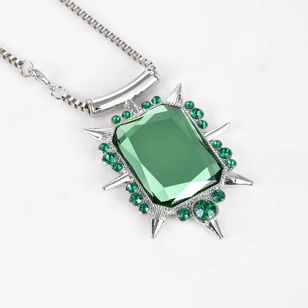 حار ذات مرة قلادة الشرير الشريرة الساحرة Zelina Glinda قلادة الأخضر كريستال سلسلة سحرية القلائد للنساء الرجال الهدايا #3