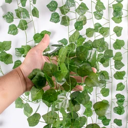Artificial Ivy Green Leaf Fake Creeper Green Leaves Wall Hanging Garland Home Wedding Decorations Garden Rattan Wreath Supplies