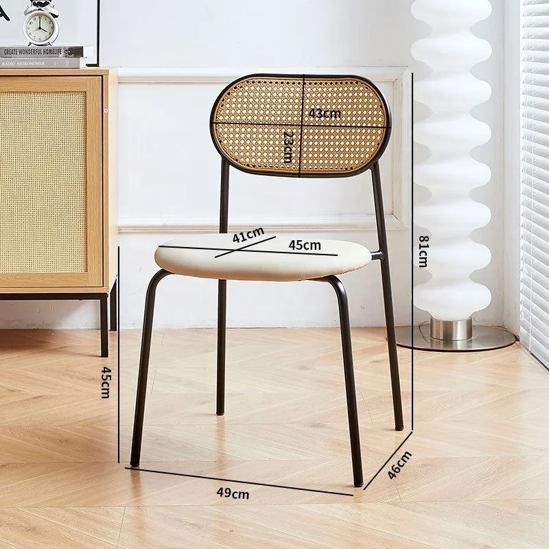 */2025 Modern Minimalist Dining Chair With Rattan Brackets And Metal Legs Wholesale Sponge Dining Room Furniture For Home