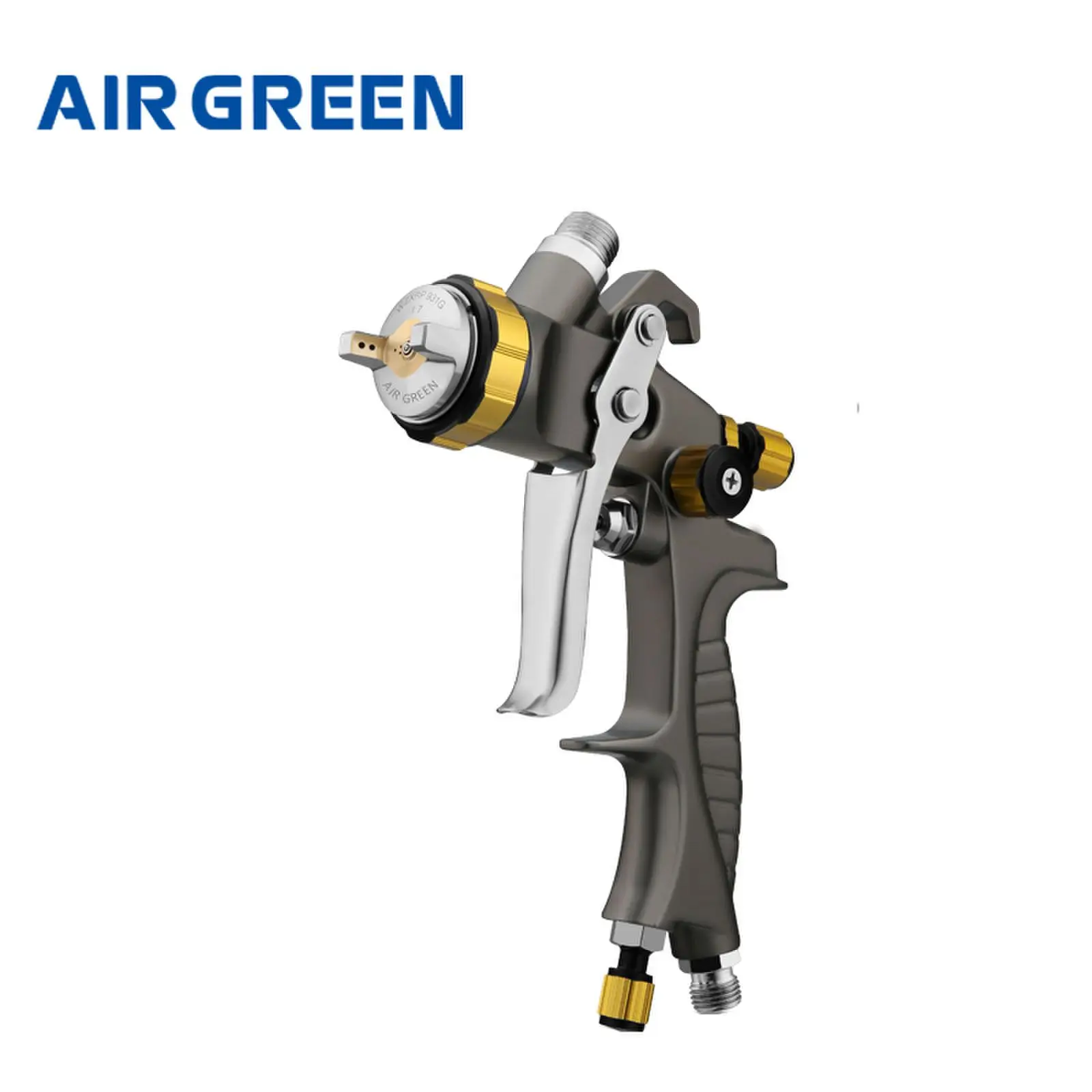 AIR GREEN 1.3mm Gravity Feed  HVLP  Spray Gun Professional Auto Automotive Refinishing Pneumatic Car Paint Sprayer