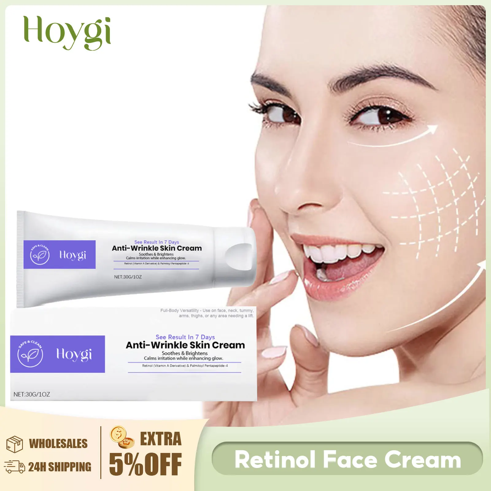 Retinol Firming Cream Anti Wrinkles Reduce Fine Lines Improve Sagging Skin Lifting Tightening Increase Elasticity Skin Care 30g