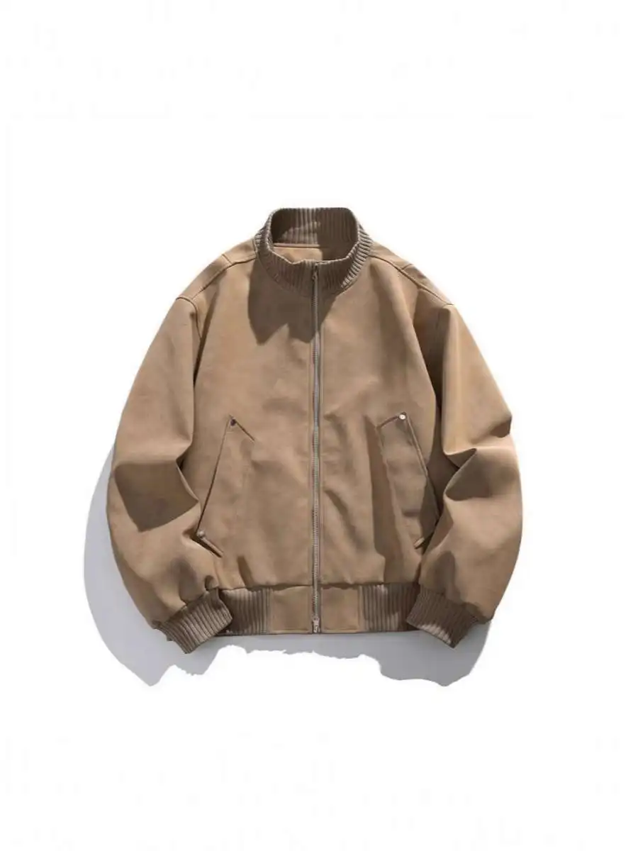 

Мужская куртка свободного кроя, весна-осень, новая, повседневная, в стиле Hong Kong, молодежная, простая, с воротником-стойкой, модная верхняя одежда