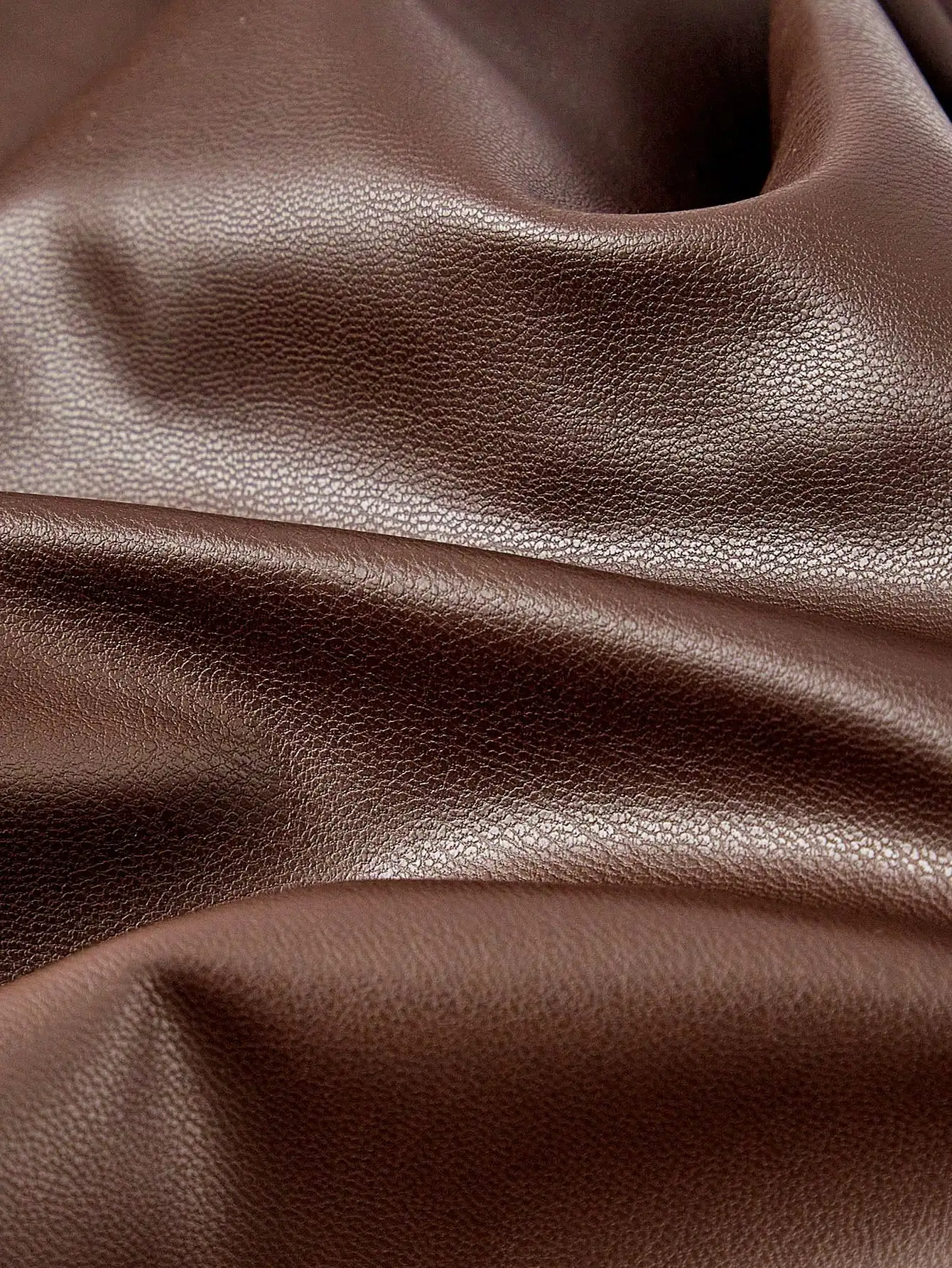 

Brown PU Leather Pleated Bandeau Corset Mini Dress Strapless Bodycon Party Dress