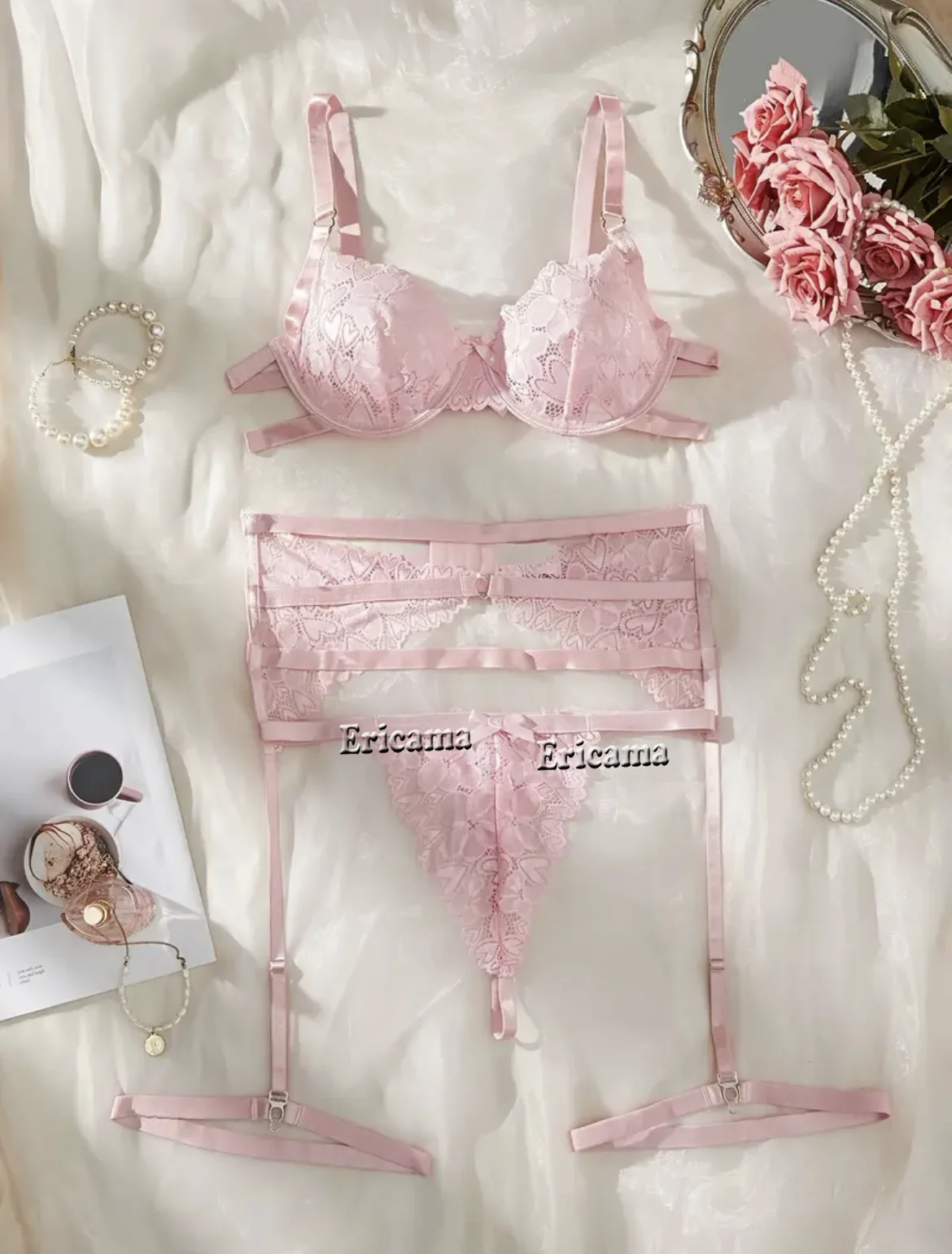 Sexy Lingerie Woman Lace Transparent Underwear Fairy Embroidery Brief Sets Delicate Bra Kit Push Up Breves Sets Thin Erotic Bras