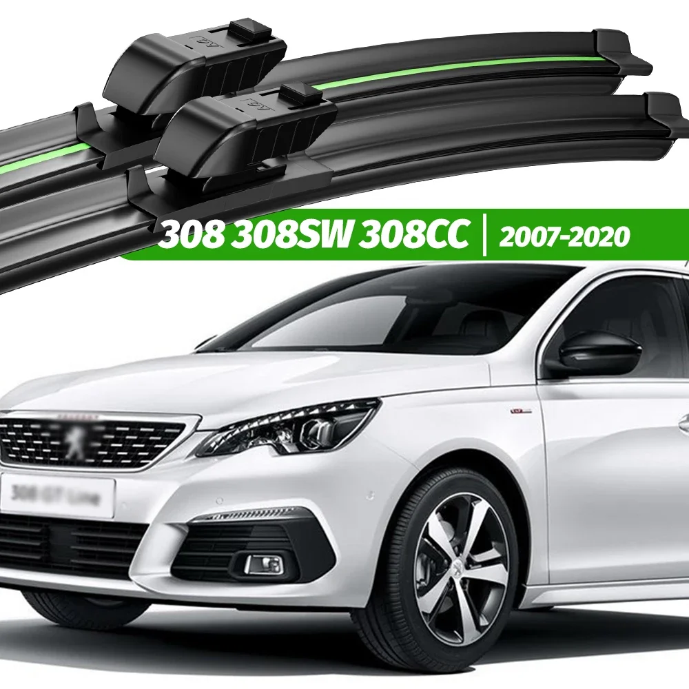 For Peugeot 308 308SW 308CC 2007-2020 2pcs Front Windshield Wiper Blades 2008 2010 2013 2014 2018 Windscreen Window Accessories