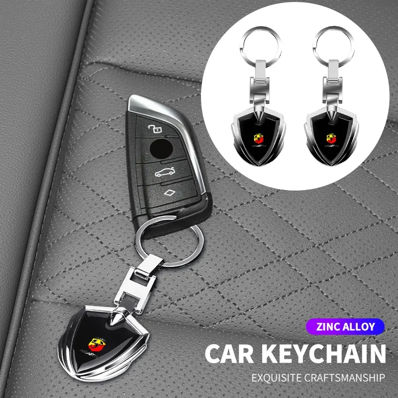 

3D Metal Keychain Keyring Emblem Car Interior Accessories For Fiat ABARTH 124 125 130 131 500 595 Esseesse 695 Punto Scorpion