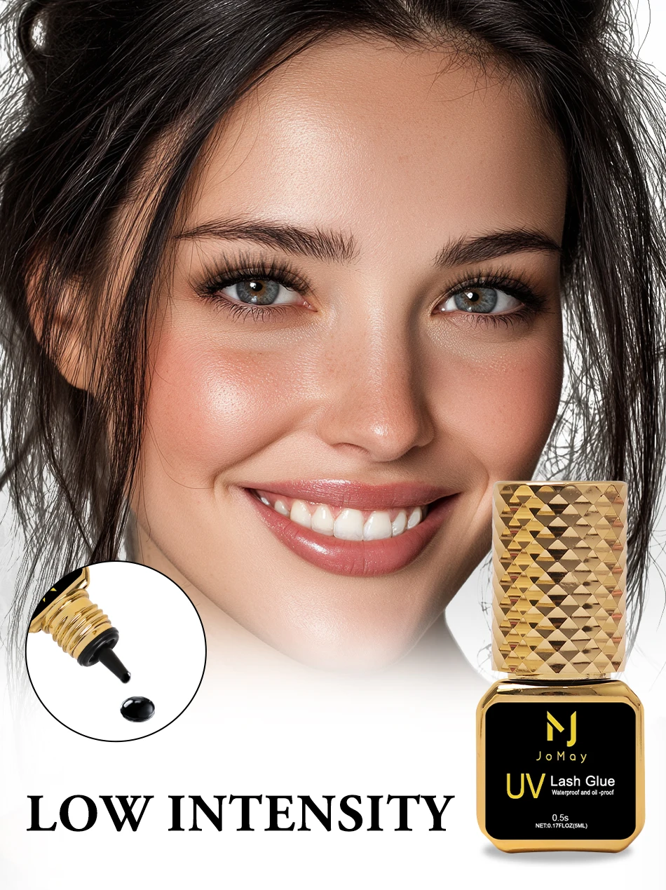 JOMAY 5 ml Wimpernkleber 0,5 S für Wimpernverlängerung, UV-Kleber, langanhaltende Retention, 75 Tage UV-Schwarzkleber für Wimpernverlängerung – Detail 4