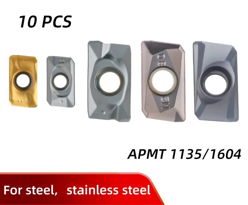 10Pcs Apmt1135 Apmt1604 Pder M2 H2 Carbide Insert Apmt 1135 Apmt 1604 Cnc Milling Cutter Inserto Indexable Apmt160408