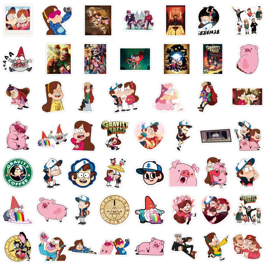 10/30/50/100pcs Disney Funny Gravity Falls Cartoon Stickers Cute Waterproof Decal Graffiti DIY Suitcase Diary Laptop Sticker Toy