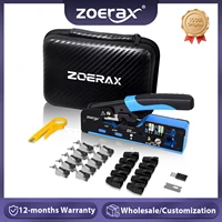 ZoeRax 5 en 1 RJ45 CAT7 CAT6A Kit de herramientas de red con herramienta de engarzado, mini pelacables, conectores CAT7, botas y cuchillas de alivio de tensión