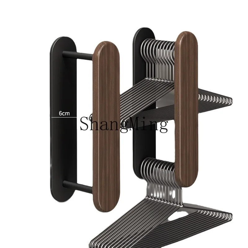 

DSA solid wood hanger storage artifact non-punching balcony wall hanging multi-functional finishing rack household drying