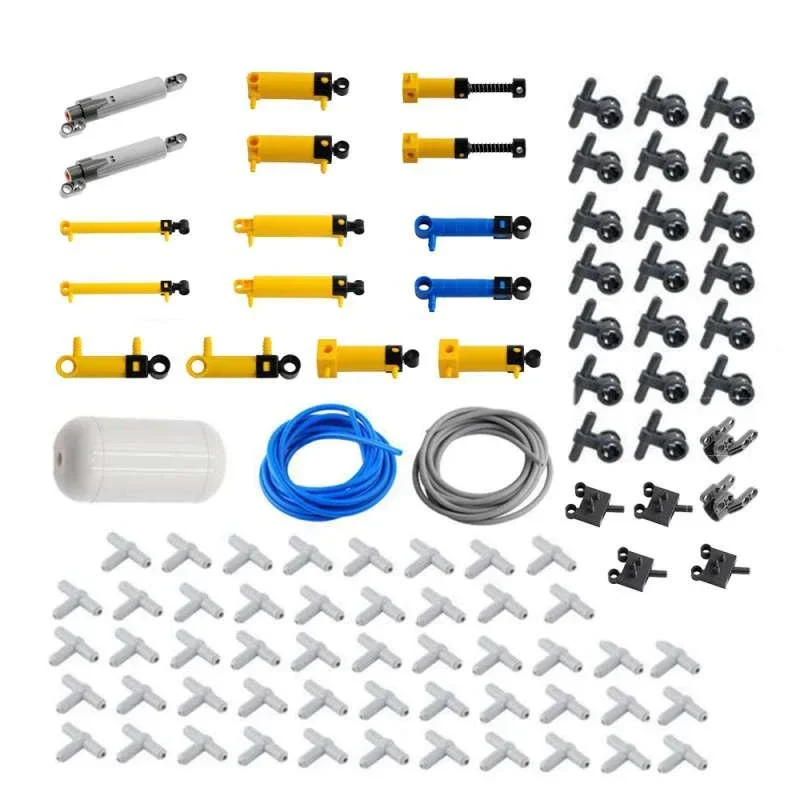 MOC Pneumatische kits Technische onderdelen Cilinders Luchtpomp Duwstangschakelaar Zuiger Luchtleiding Luchtbouwstenen 47225 19478 4697 8800