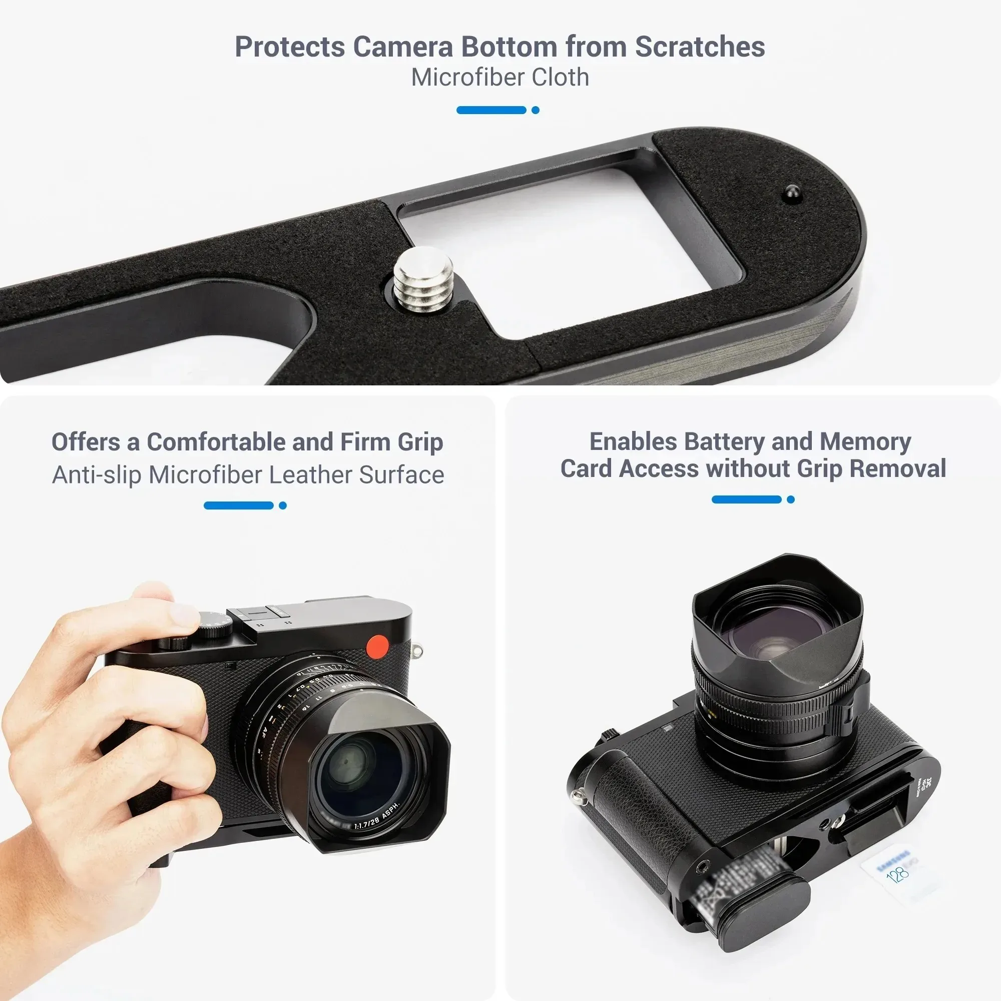 JJC Q3 Camera Hand Grip L Bracket Holder for Leica Q3 Accessories Camera With a 1/4