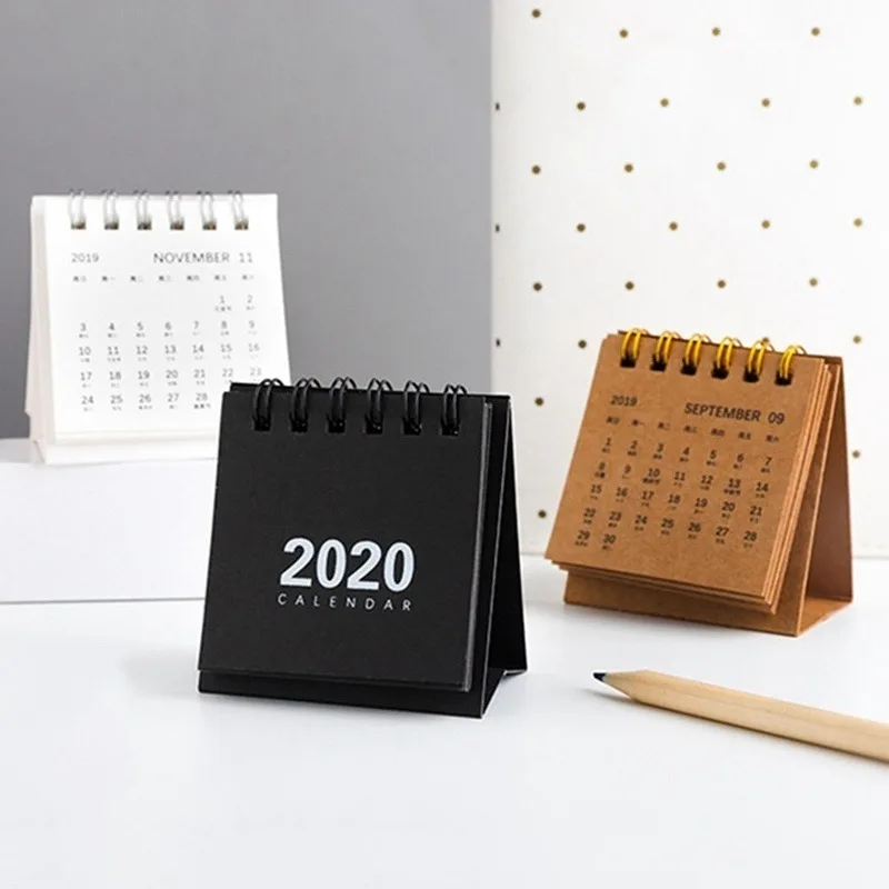 

Nostalgic Calendar Mini Table Calendar Creative Simple Desk Coil Notepad Kraft Paper Calendar Daily Schedul Office Desk Calendar