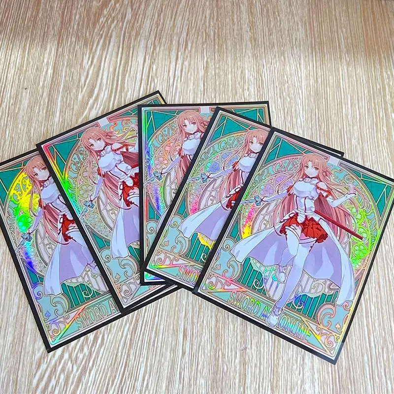 67X92Mm 50Pcs/set Diy Sword Art Online Yuuki Asuna Card Sleeves Color Flash Opcg Ptcg Card Protective Cover Anime Card Gift