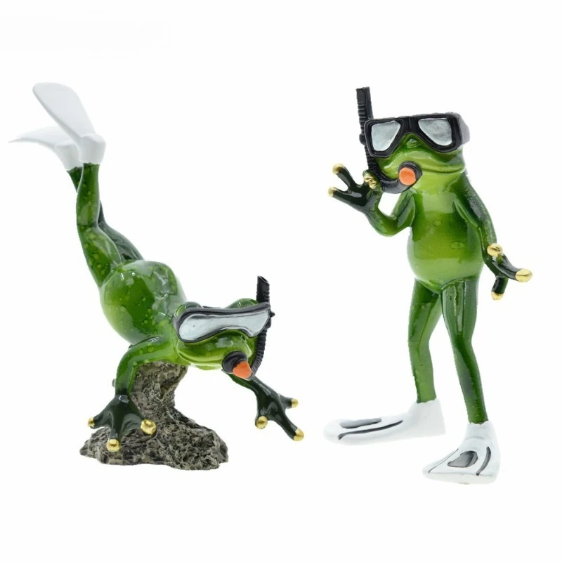 

Nordic Couple Diving Frog Resin Ornament Cute Animal Style Figurines Garden Home Decoration Gift Accessory Unique Birthday Gift
