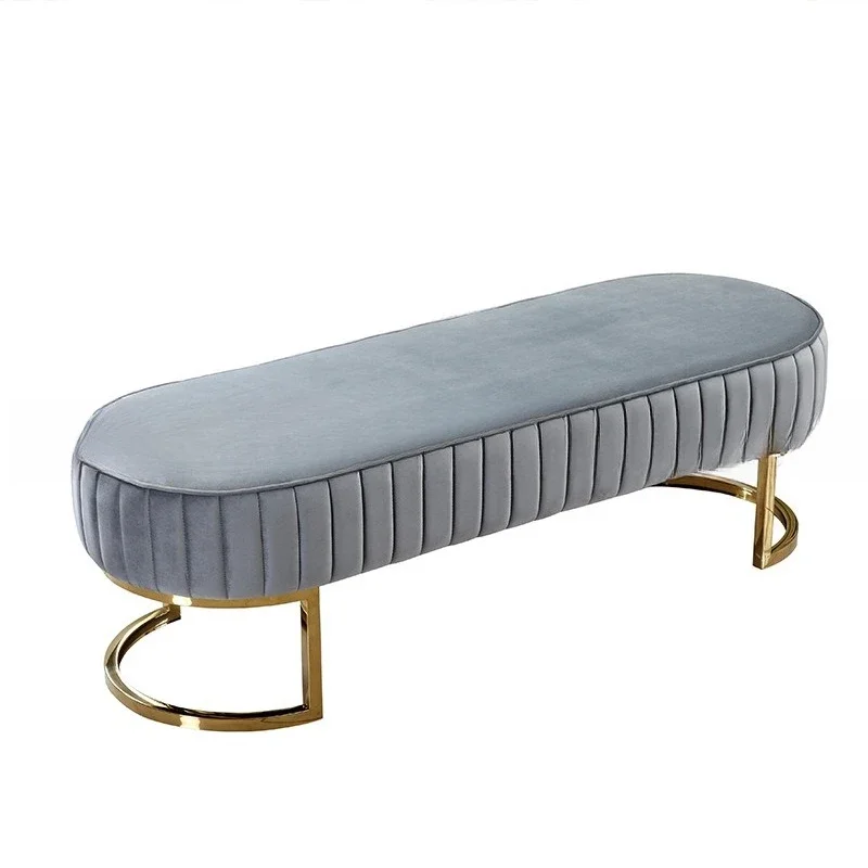 

Nordic bedroom flannel, fabric curved bedside stool, cloakroom stainless steel, shoe changing stool casual